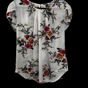 Floral White Blouse